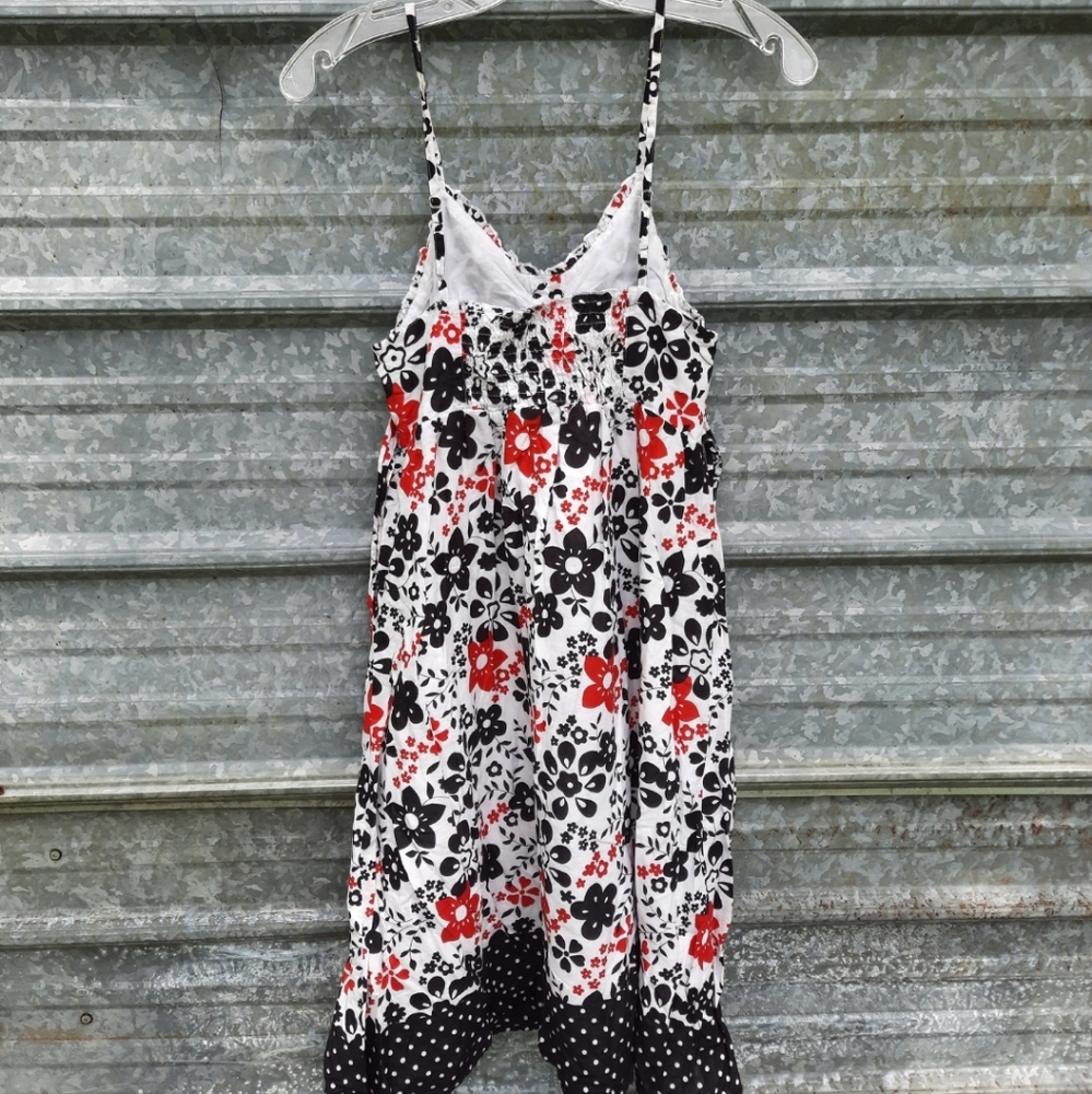 Bold Floral Print Tie Back Midi Sun Dress